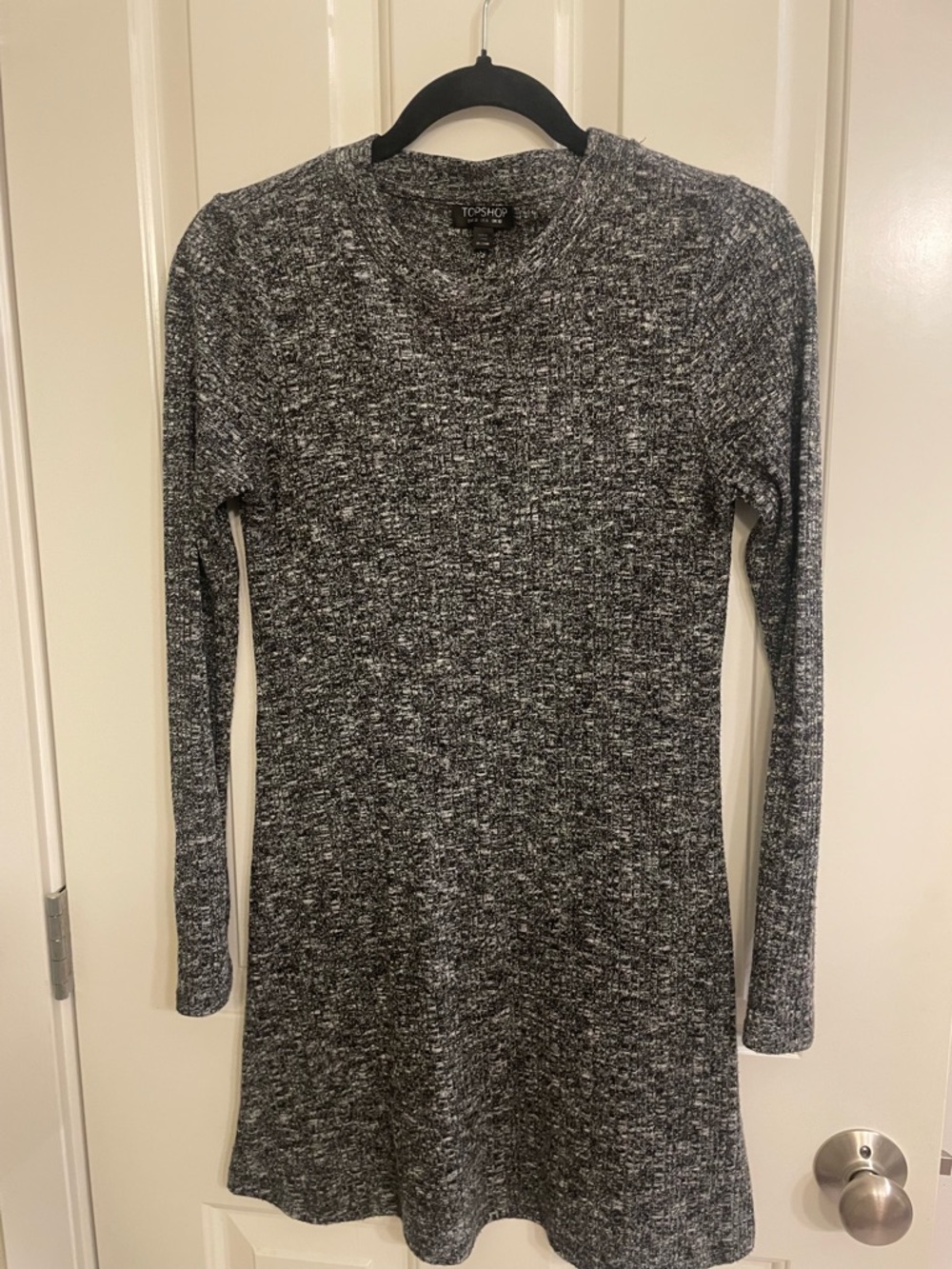 TOPSHOP Long-Sleeve Knit Mini Sweater Dress